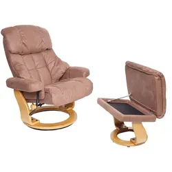 B-Ware MCA Relaxsessel Edmonton mit Hocker in braun von MCA Furniture