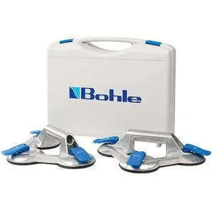 Bohle Saugheber Veribor BO S3.021 Set - Saugheber Set mit 3 Vakuum Saugnäpfen, Tragkraft 100kg. Ideal für plane, gasdichte Oberflächen und vielseitig einsetzbar.