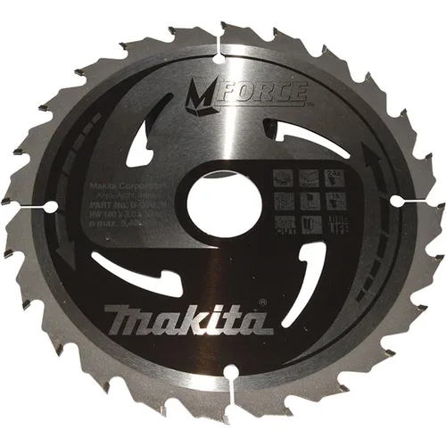 Makita Sägeblatt-MFORCE 180x30x24Z - Sonstige, M-FORCE-Sägeblatt mit verlängerter Lebensdauer und geringer Reibung für präzise Schnitte und weniger Verschleiß.