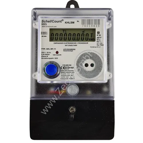 Schellcount EZZ1 Wechselstromzähler MID 2022 - Steckdosen & Zubehör, geeicht für Zählerkreuzmontage bis 60A, kompakte Maße für einfache Installation und maximale Temperaturmessung bis +70 °C.