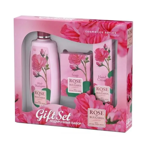 BioFresh Geschenk – Pakete Rose of Bulgaria: Haarshampoo 330 ml, Handcreme 75ml und rosa Seife 100gr.