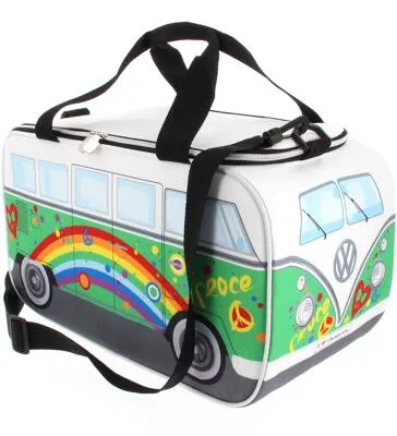 VW Collection Kühltasche - VW T1, grün, peace - VW T1 Kühltasche im Retro Design, ideal für Ausflüge und Picknicks, hält Getränke und Snacks frisch und kühl.