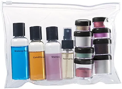 Sichler Beauty Reiseset Kosmetik: Reißverschluss-Tasche mit 12 Kosmetik-Behältern fürs Flug-Handgepäck (Reiseset Flugzeug, Handgepäck, Spray)