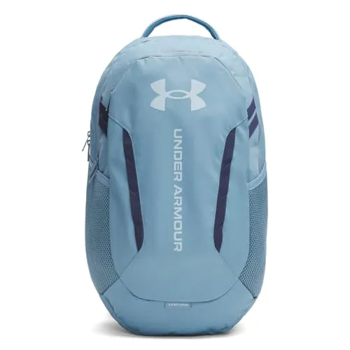 Under Armour Hustle 6.0 Rucksack Blau - Wasserabweisender Rucksack mit UA Storm-Technologie; ideal für Schule und Freizeit, bietet Platz für Laptop bis 16 Zoll und hat eine praktische Schuh- oder Wäschetasche.