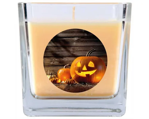 HS Candle Duftkerze (Dekokerze, 1-tlg), Halloween - Kerze im Bonbon Glas, Ideale Herbstdeko