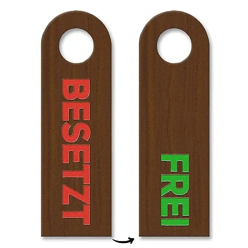 trendaffe - Besetzt oder Frei Türhänger mit Muster Rustikal WC Klo Toilette Bad Badezimmer