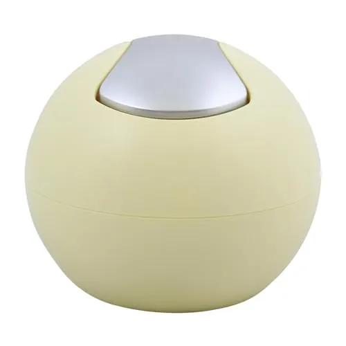 Spirella Kosmetikeimer 1 Liter Abfalleimer Schwingdeckeleimer Tischabfalleimer Bowl Gelb matt, Kunststoff, Jaune Mat