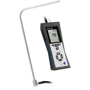PCE Anemometer HVAC2 - Präzises Handmessgerät für Luftströmung - Sonstige Messtechnik, misst Windgeschwindigkeiten bis 80 m/s mit Staurohr für genaue Luftdruckmessung und USB-Datenübertragung, ideal für Outdoor-Aktivitäten.