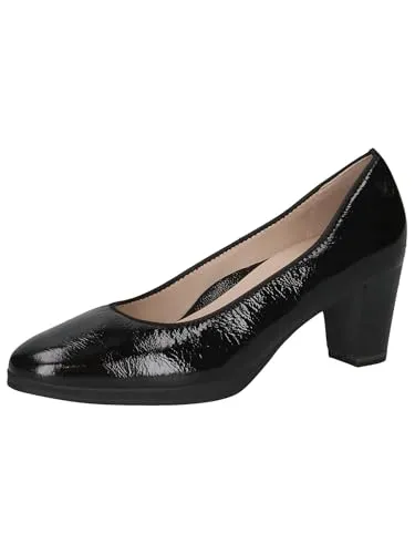 CAPRICE Damen Pumps aus Leder - Elegant in Schwarz (Black Naplak), 37 EU - Damen-Pumps mit ANTISHOKK-Dämpfung für optimalen Gelenkschutz und MEMOTION-Technologie für individuellen Komfort. Hochwertiges Leder sorgt für Langlebigkeit und Stil.