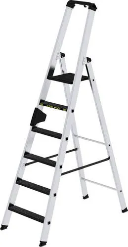 Stehleiter 6 Stufen aus Aluminium, beidseitig begehbar