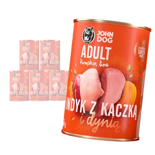 John Dog Nassfutter Für Hunde Pumpkin Line Truthahn Mit Ente Kürbis Set 6x400g