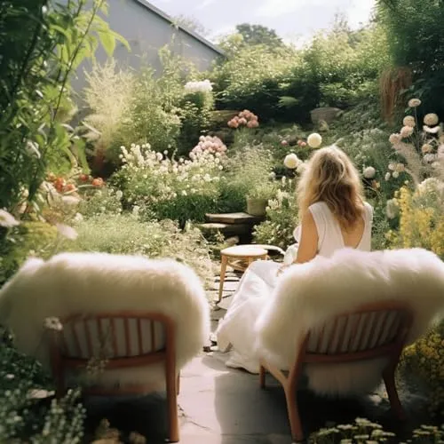 Hollert German Leather Fashion Lammfell Champagner 110-120 cm echtes Merino Schaffell kuschelig weich Teppich ökologische Gerbung von Deutschen Schäfereien Naturform Dekofell Läufer