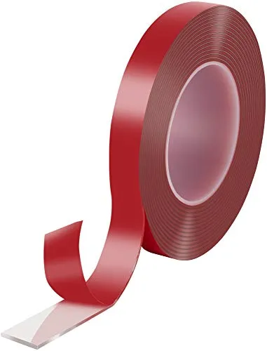 POPPSTAR doppelseitiges Klebeband (5 m x 19 mm x 2 mm) Acryl-Klebeband transparent