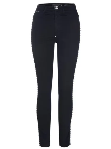 PHILIPP PLEIN 5-Pocket-Jeans für Damen - Schwarze Jeans im Casual-Stil, regular fit für optimalen Komfort, aus hochwertigem Materialmix für perfekten Sitz und Langlebigkeit.