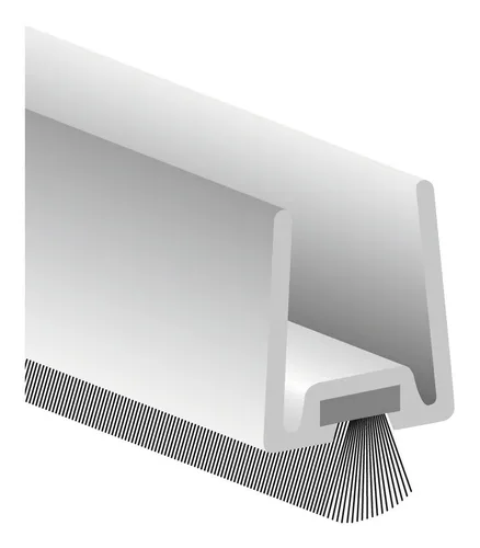 ELLEN Glastürprofil GDP mit weicher PP-Bürste, Alu Silber