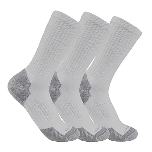 Carhartt Herren Midweight Cotton Blend Socken 3er Pack, GRAU, X-Large - Herrensocken im 3er-Pack mit geruchsbekämpfenden Eigenschaften und verstärkten Polsterungen für optimalen Komfort und Unterstützung.