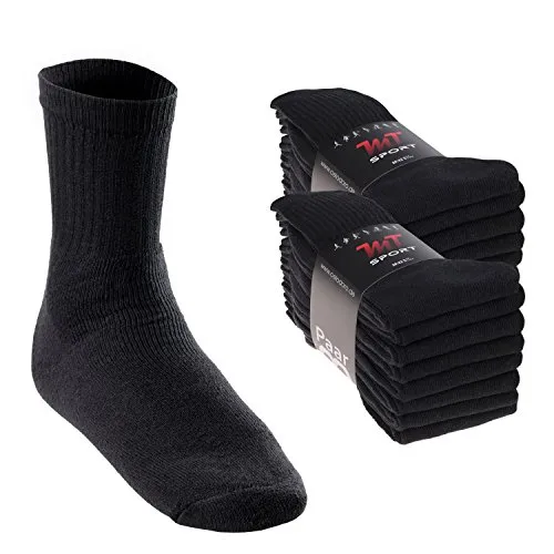MT Damen und Herren Sport- und Freizeitsocken (16 Paar) Tennissocken - Schwarz 35-38