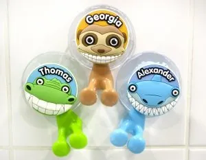 H+H Kinder Zahnbürstenhalter mit Namen Michelle, Weiß in weiß von H+H