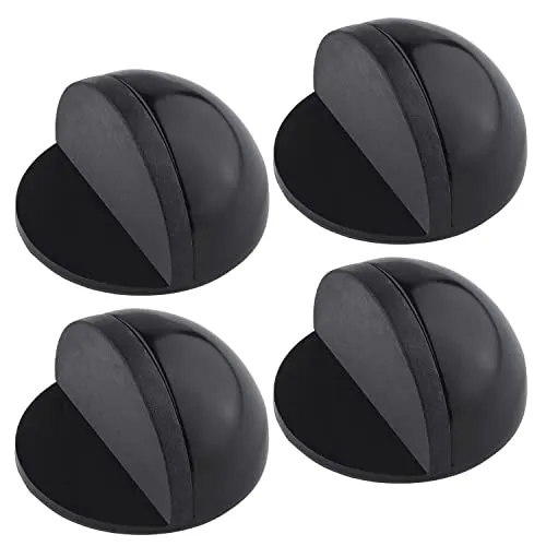 TYFYH 4 Stück Türstopper Boden Selbstklebend, Türstopper Boden Edelstahl für alle Hartböden für Zum Schutz Von Bad Wand Tür und Möbel, Schwarz