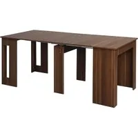 HOMCOM Ausziehbarer Esstisch für 6 Personen in braun von HOMCOM