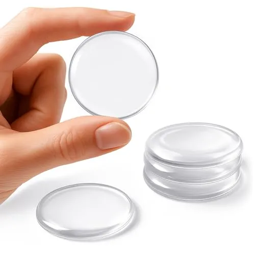 YISCOKO Türstopper für Wände, Wandschutz Silikon Transparent Rund, Wiederverwendbar, 5 Stück
