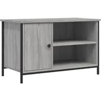 vidaXL TV-Schrank Grau Sonoma 80x40x50 cm - Stylischer TV-Schrank aus Holzwerkstoff mit Eisenbeinen, bietet reichlich Stauraum und eine stabile Ablagefläche für Deko. Ideal für ein modernes Wohnambiente.