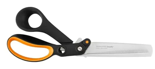 Fiskars Amplify Gezahnte Hardware-Schere 24 cm - Schneidet mühelos dicke Materialien dank spezieller Wellenschliff-Technologie. Ergonomische Griffe für Komfort, ideal für Rechtshänder. Langlebig und spülmaschinengeeignet.