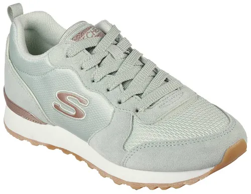 Skechers Street OG 85 Damen Turnschuhe - Grün - Sneaker mit Vintage-Stil und sportlichem Design. Aus weichem Wildleder und Synthetik, ausgestattet mit SKECHERS Air Cooled Memory Foam für höchsten Komfort.