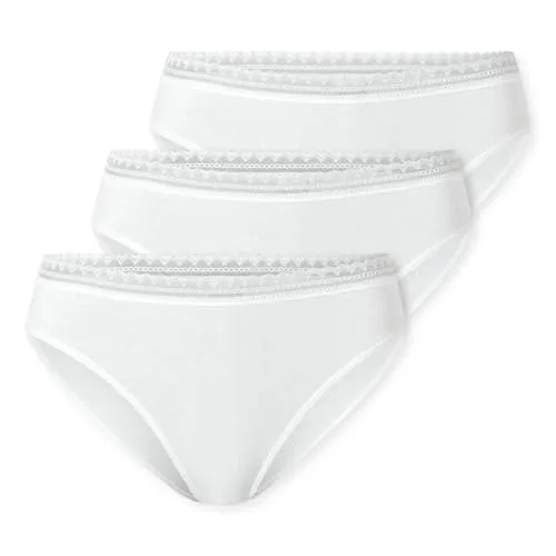 Schiesser Damen 3 Pack Rio Mit Spitze - Elegante Slips für höchsten Komfort - Funktionsunterwäsche: Hochwertige Damen-Slips im 3er Pack mit zarten Spitzenbändern, aus atmungsaktiver Baumwolle für perfekten Tragekomfort und Passform.