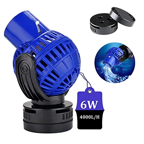 EXLECO Aquarium Strömungspumpe Wavemaker 4000L/H 6W Umwälzpumpe Wellenpumpe JVP-130 WAVE MAKER 360 ° schwenkbar für 60~80cm Süß- und Salzwasseraquarien