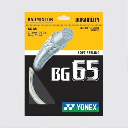 Yonex BG 65 10 Meter Set Badminton Schläger Saite Besaitung weiß, gelb, blau Top