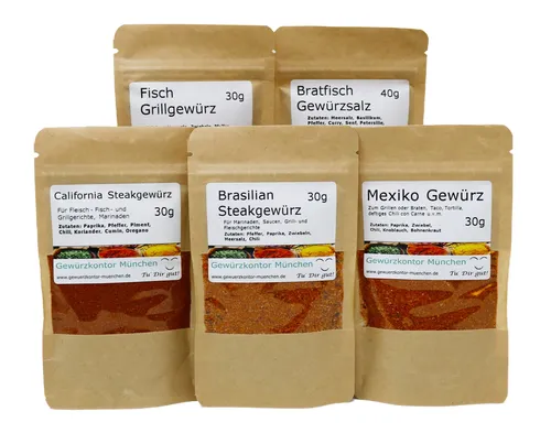 BBQ Grill Probierset-1 Fischgewürz Fleischgewürz Gewürzkontor München