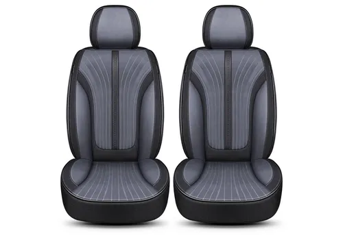 Opel Adam Schonbezüge Schwarz/Grau V1 (2013-2019) - Hochwertige Sitzbezüge für Opel Adam mit spezieller Airbag-Naht, atmungsaktiv und abwaschbar. Ideal für vordere Schalensitze, einfache Installation und Seitenairbagkompatibilität.