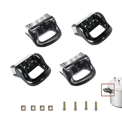 Stück Topfgriffe Ersatz Universal, Ersatzteil Topfgriff, Griff Set Ersatzgriff für Topfdeckel, Schnellkochtopfgriff aus Aluminium, Plastik Kochtopff Abdeckung Knopf Handgriff Griff 4