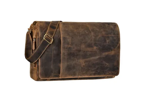 STILORD 'Maximus' XXL Ledertasche - Große Aktentasche aus hochwertigem Büffel-Leder, geeignet für Notebooks bis 21 Zoll. Viel Platz und verstellbarer Schultergurt für optimalen Tragekomfort – ideal für Studium und Beruf.
