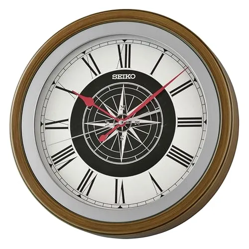 Seiko Wanduhr mit durchlaufender Sekunde - Elegante Quarzuhr für Wohnzimmer, Esszimmer und Büro, mit analoger Anzeige und cremefarbenem Zifferblatt. Perfekt für ein stilvolles Ambiente.