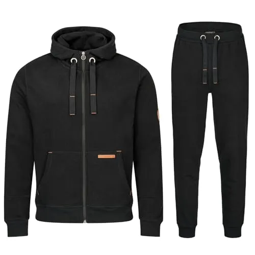 Gradnetz Jogginganzug für Herren - Bequemer Freizeitanzug mit Kapuze - Jogginganzüge aus 63% Bio-Baumwolle, sportlich und kuschelig bequem, perfekt für Freizeit und Training.