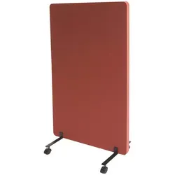Akustik-Trennwand MCW-G77 - Doppelwandiger Büro-Sichtschutz - Paravent mit schalldämmenden Eigenschaften, ideal für ruhige Arbeitsumgebungen. Rollbar und in stilvollem Braun, perfekt für moderne Büros.
