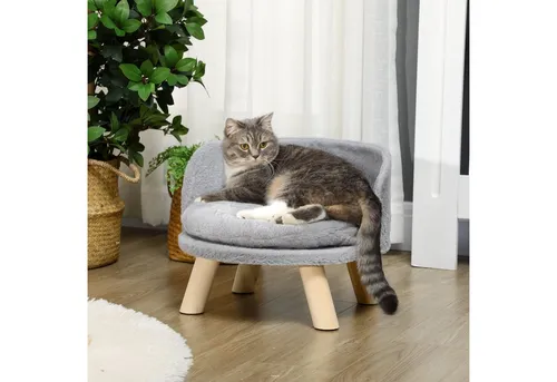 PawHut Haustierbett Spanplatte, Plüsch - Hochwertiges Hundebett - Hundebetten: Erhöhtes Design für optimale Entspannung, mit stabilem Rahmen und kuscheligem Kissen für sicheren Komfort.