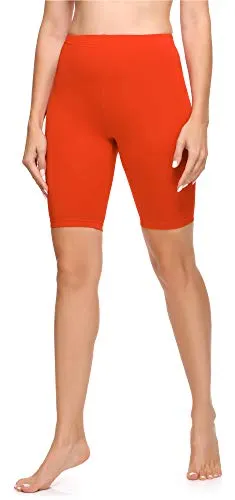 Ladeheid Damen Kurze Leggings LA40-131 (Orange, L)