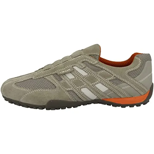 Geox Herren Uomo Snake L Sneakers – Beige Dk Orange, 39 EU - Herren-Sneaker mit atmungsaktivem Leder-Obermaterial und bequemem Gummi-Verschluss für optimalen Tragekomfort.