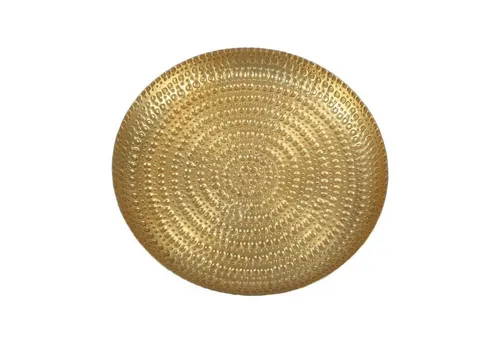 Casa Moro Tablett Orientalisches Teetablett Serviertablett Zana Ø 30 cm Boho Chic, Aluminium, (Handgefertigt), Boho Tablett Ramadan Dekotablett gehämmert