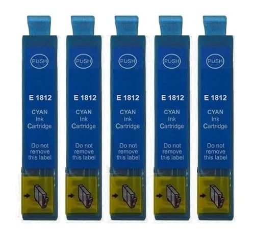 Patronenprofis 5 Druckerpatronen T1812, T18 XL Cyan kompatibel mit Epson Expression Home XP- 102 202 205 212 215 225 30 302 305 312 313 315 322 325 33 402 405 412 413 415 420 422 425