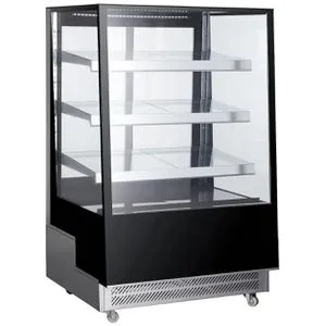 Arktic Kühlvitrine 233443 - 500 Liter, schwarz mit 3 geneigten Regalböden - Hochwertige Kühlvitrine in schwarz mit 500 Litern Fassungsvermögen, ideal für die Präsentation von Lebensmitteln. Individuell einstellbarer Temperaturbereich von 0-6°C und umweltfreundliches Kältemittel R290.