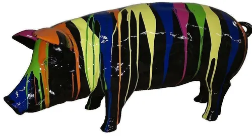 Moderne Abstrakte Schwein Figur Statue - Deko für Garten und Terrasse - Figuren, Skulpturen & Statuen - Stilvolle moderne Skulptur aus Kunststoff, ideal für drinnen und draußen, verleiht jedem Raum einen kreativen Akzent.