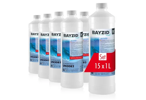 BAYZID 1 L Algizid Algenverhütung für Pools - Effektives Poolzubehör zur Algen-, Bakterien- und Pilzbekämpfung. Chlorfrei und reizarm für ein unbeschwertes Schwimmvergnügen. Schaumfreies Qualitätsprodukt, hergestellt in Europa.