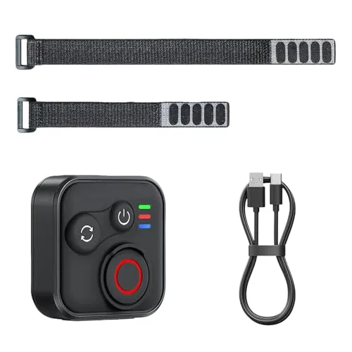 Wireless Bluetooth Fernbedienung für Insta360 X5/X4/X3/Ace Pro/Ace Pro 2/GO3S/GO3/GoPro/ONE R/RS/Hero 13/12/11/IOS/Android Smartphone, 50M Reichweite 96h Ausdauer Wasserdicht mit Handschlaufe Type-C