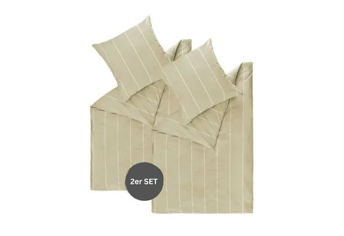 Esprit Bettwäsche HARPLINES Renforcé 2-teilig, Beige in beige von Esprit
