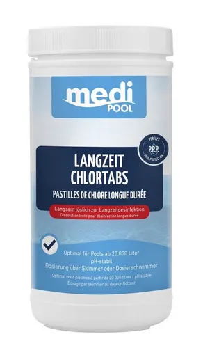 POWERHAUS24 Poolpflege Powerhaus24 Langzeit ChlorTabs 1 kg, (Spar-Set)