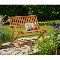 CASARIA® Gartenbank aus Eukalyptus – Wetterfest & klappbar